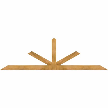 Ekena Millwork Saratoga Rough Sawn Timber Gable Bracket, Western Red Cedar, 96"W x 28"H x 2"D x 4"F, 7/12 Pitch GBW096X28X0204SAR00RWR